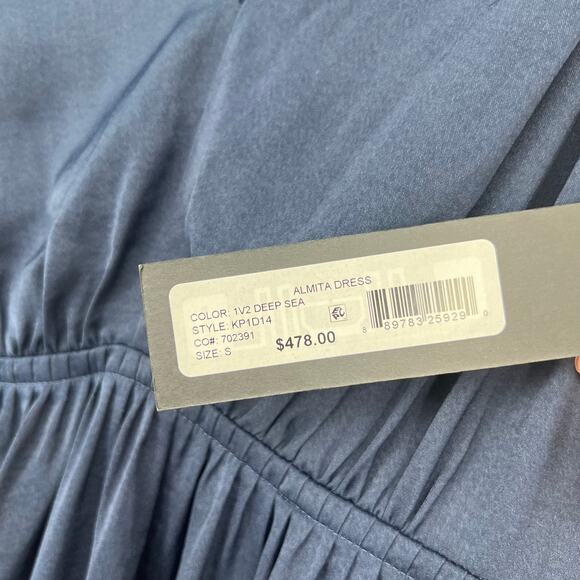 Kobi Halperin Almita Hammered Satin Dress MSRP $478.00 Sz small- Deep Sea - Picture 5 of 8